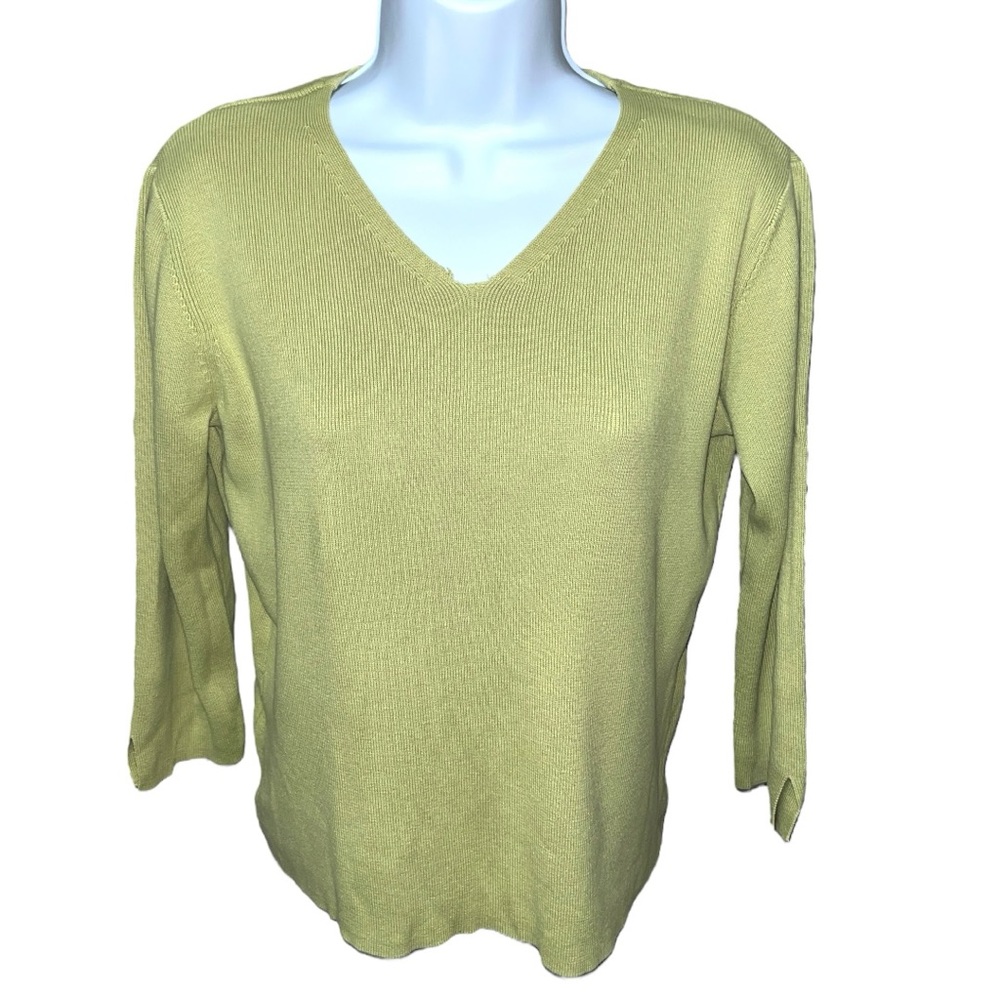 Women's Vintage Field Gear 3/4 Sleeve Green Sweater Top - S